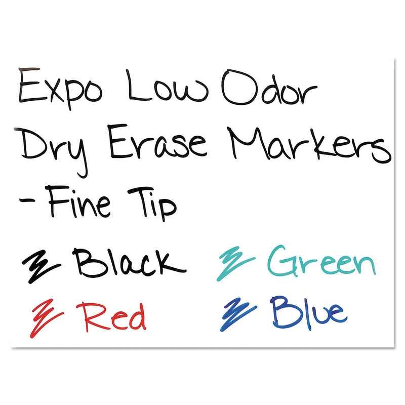 EXPO Low-Odor Dry-Erase Marker, Fine Bullet Tip, Red, Dozen