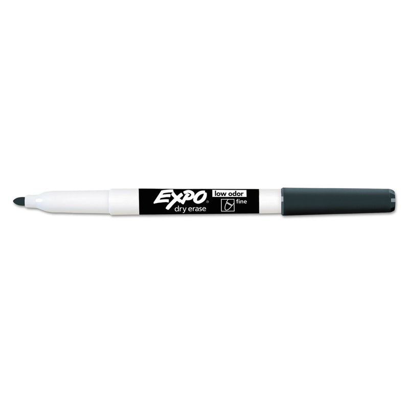 EXPO Low-Odor Dry-Erase Marker Value Pack, Fine Bullet Tip, Black, 36/Box