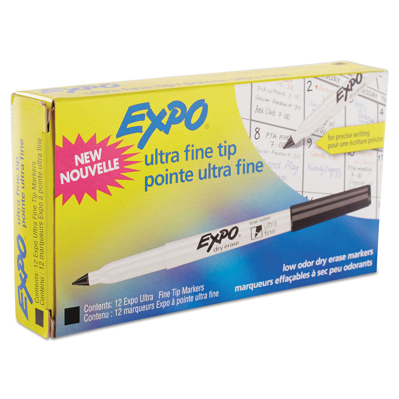 EXPO Low-Odor Dry-Erase Marker, Extra-Fine Needle Tip, Black