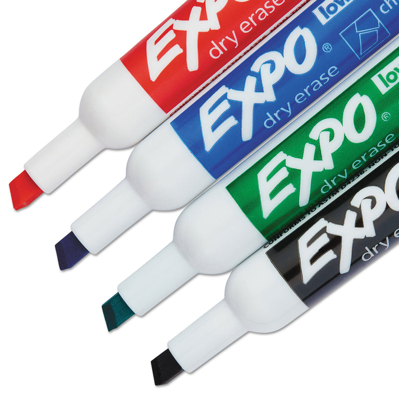 EXPO Whiteboard Caddy Set, Broad Chisel Tip, Assorted Colors, 4/Set