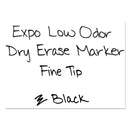 EXPO Low-Odor Dry-Erase Marker Value Pack, Fine Bullet Tip, Black, 36/Box
