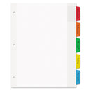Avery Movable Tab Dividers with Color Tabs, 5-Tab, 11 x 8.5, White, 1 Set