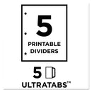 Avery Movable Tab Dividers with Color Tabs, 5-Tab, 11 x 8.5, White, 1 Set