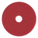 3M Low-Speed Buffer Floor Pads 5100, 20" Diameter, Red, 5/Carton