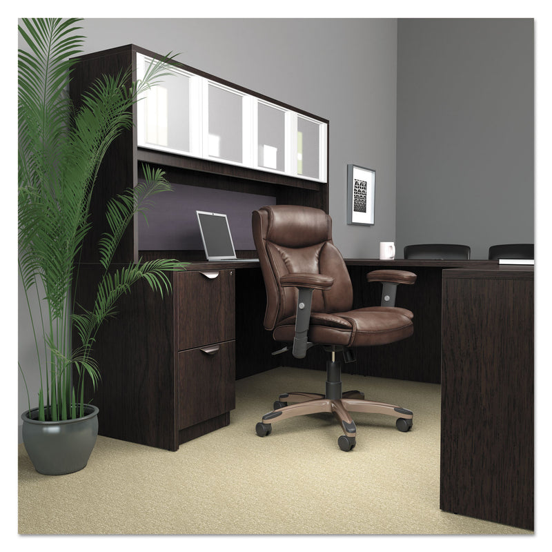 Alera Reception Lounge WL Series Guest Chair, 24.21" x 24.8" x 32.67", Black Seat/Back, Espresso Base