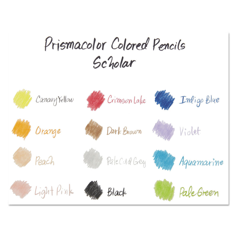 Prismacolor Scholar Colored Pencil Set, 3 mm, 2B (