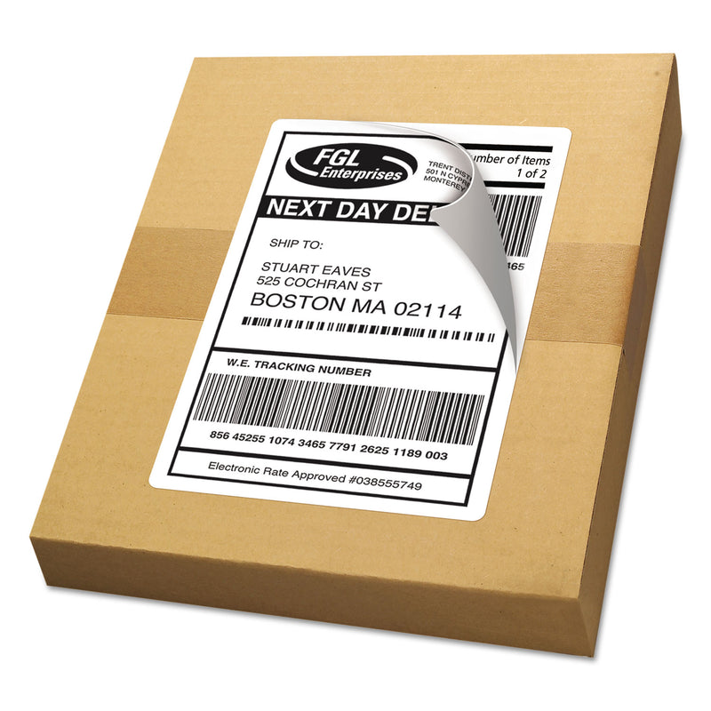 Avery Shipping Labels w/ TrueBlock Technology, Laser Printers, 5.5 x 8.5, White, 2/Sheet, 100 Sheets/Box