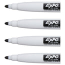 EXPO Magnetic Dry Erase Marker, Fine Bullet Tip, Black, 4/Pack