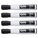 EXPO Magnetic Dry Erase Marker, Broad Chisel Tip, Black, 4/Pack