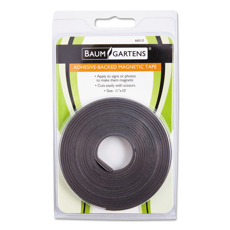 ZEUS Adhesive-Backed Magnetic Tape, 0.5" x 10 ft, Black