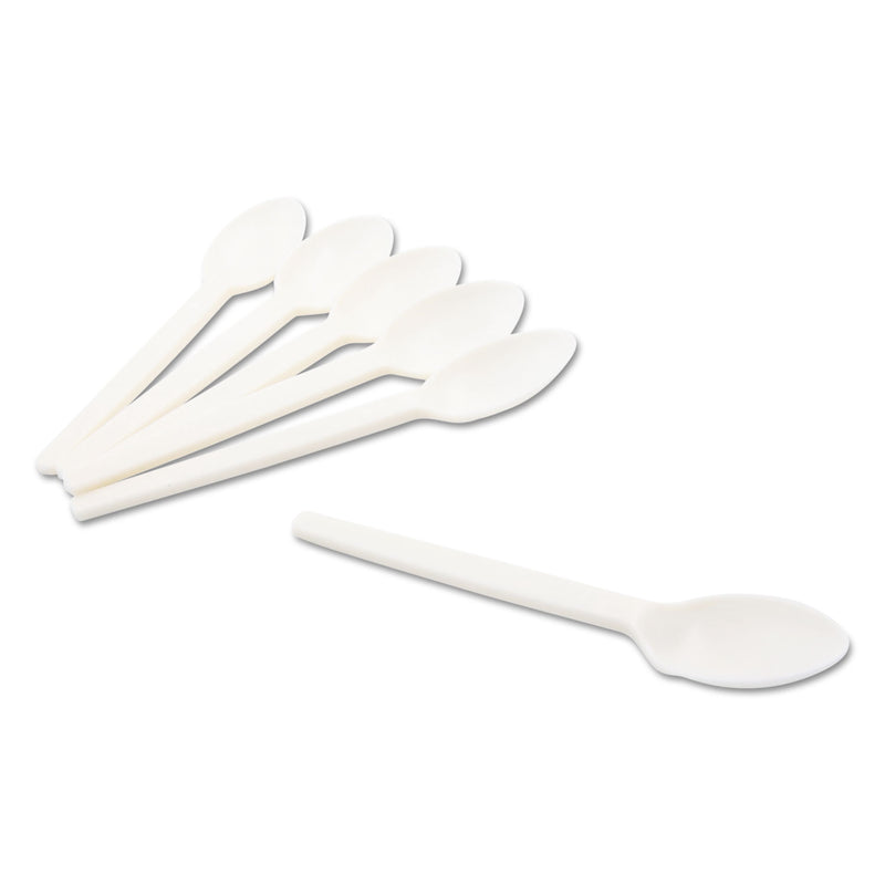 CONSERVE Corn Starch Cutlery, Spoon, White, 100/Pack