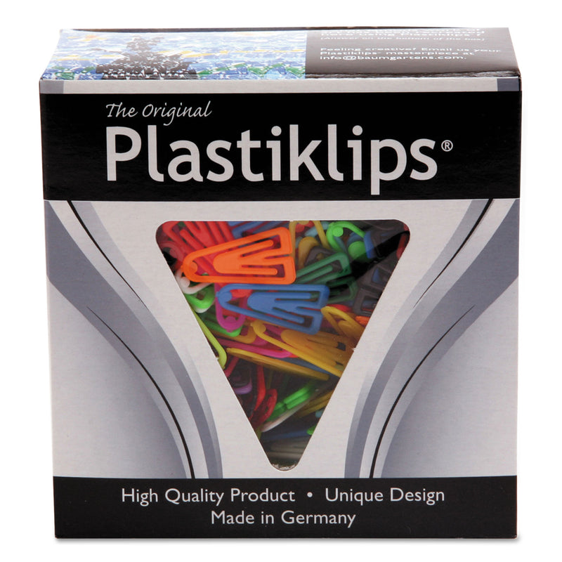 Baumgartens Plastiklips Paper Clips, Small, Smooth, Assorted Colors, 1,000/Box