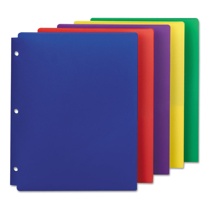 Smead Poly Snap-In Two-Pocket Folder, 50-Sheet Capacity, 11 x 8.5, Assorted, 10/Pack
