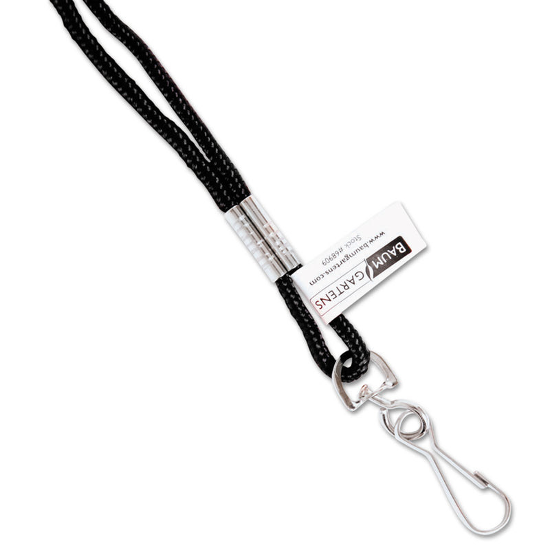 SICURIX Rope Lanyard, Metal Hook Fastener, 36" Long, Nylon, Black
