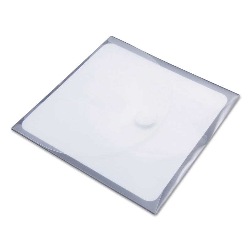 Baumgartens CD Pocket, 1 Disc Capacity, Clear/White, 5/Pack