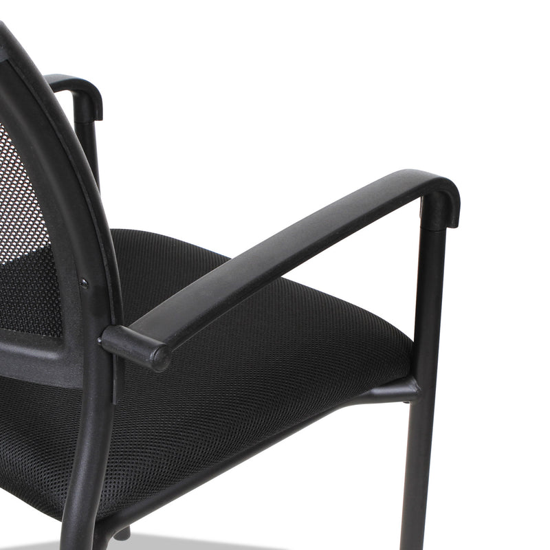 Alera Eikon Series Stacking Mesh Guest Chair, Supports Up to 275 lb, Black, 2/Carton