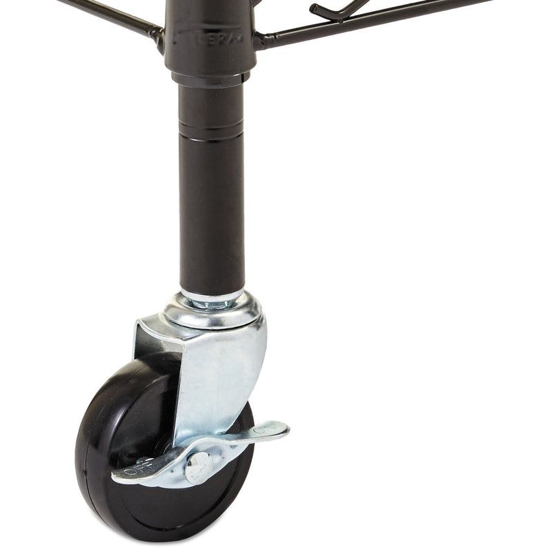 Alera Wire Shelving Garment Rack, 40 Garments, 48w x 18d x 75h, Black