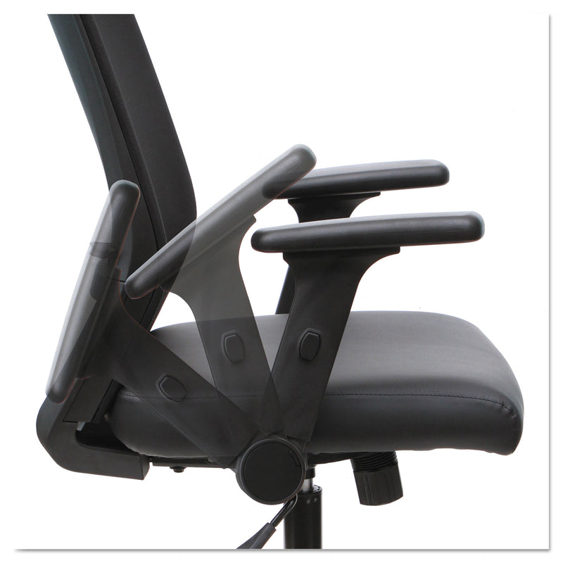 Alera EB-T Series Synchro Mid-Back Flip-Arm Chair, Supports Up to 275 lb, 17.71" to 21.65" Seat Height, Black