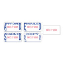 Trodat Printy Economy 5-in-1 Date Stamp, Self-Inking, 1.63" x 1", Blue/Red