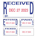 Trodat Printy Economy 5-in-1 Date Stamp, Self-Inking, 1.63" x 1", Blue/Red