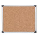 MasterVision Value Cork Bulletin Board with Aluminum Frame, 24 x 36, Natural