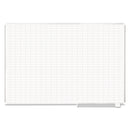 MasterVision Gridded Magnetic Porcelain Planning Board, 1 x 2 Grid, 72 x 48, Aluminum Frame