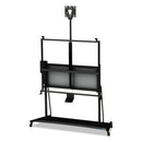 MasterVision Interactive Board Mobile Stand with Ultra-Short Throw Projector Arm and Mounting Plate, 76" x 26" x 70" to 80", Black