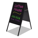 MasterVision Magnetic Wet Erase Board, 27x34 Black, Black Wood Frame