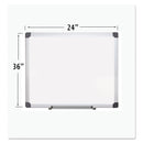 MasterVision Porcelain Value Dry Erase Board, 24 x 36, White, Aluminum Frame