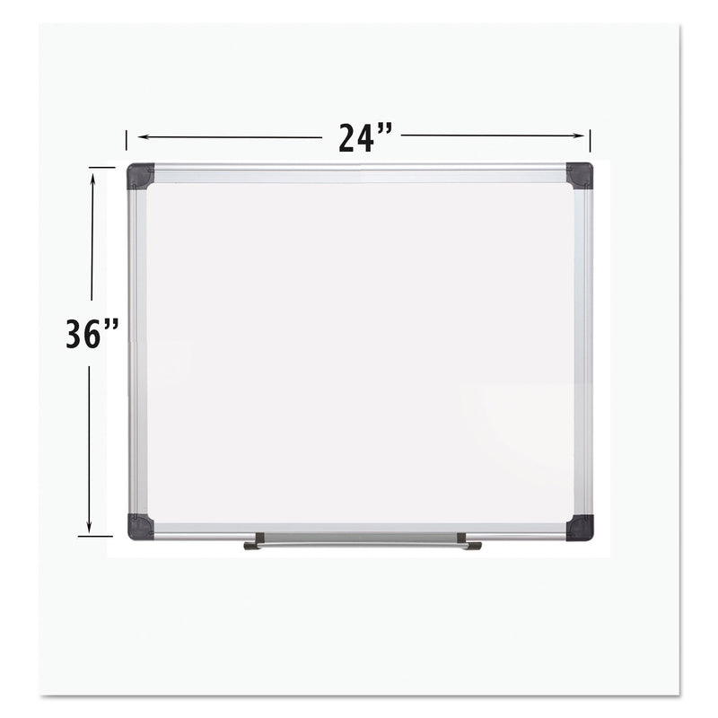 MasterVision Porcelain Value Dry Erase Board, 24 x 36, White, Aluminum Frame