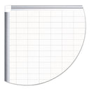 MasterVision Gridded Magnetic Porcelain Planning Board, 1 x 2 Grid, 72 x 48, Aluminum Frame