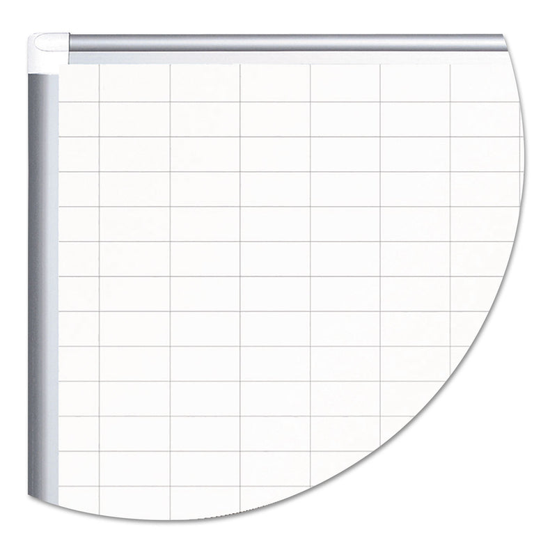MasterVision Gridded Magnetic Porcelain Planning Board, 1 x 2 Grid, 72 x 48, Aluminum Frame