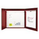 MasterVision Conference Cabinet, Porcelain Magnetic, Dry Erase, 48 x 48, Cherry