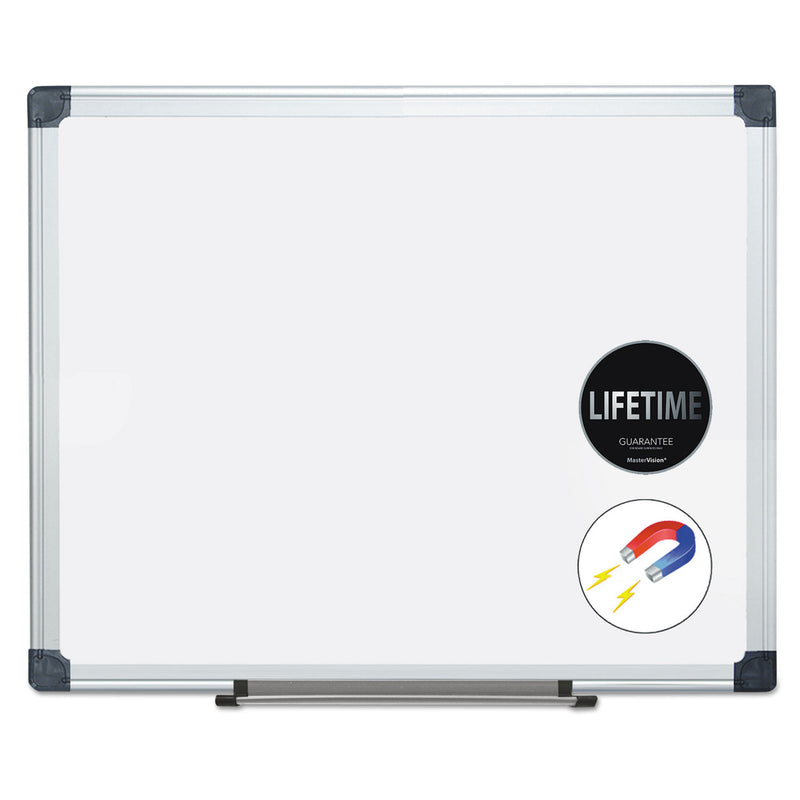 MasterVision Porcelain Value Dry Erase Board, 24 x 36, White, Aluminum Frame
