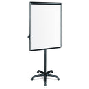 MasterVision Silver Easy Clean Dry Erase Mobile Presentation Easel, 44" to 75.25" High