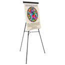 MasterVision Telescoping Tripod Display Easel, Adjusts 38" to 69" High, Metal, Black