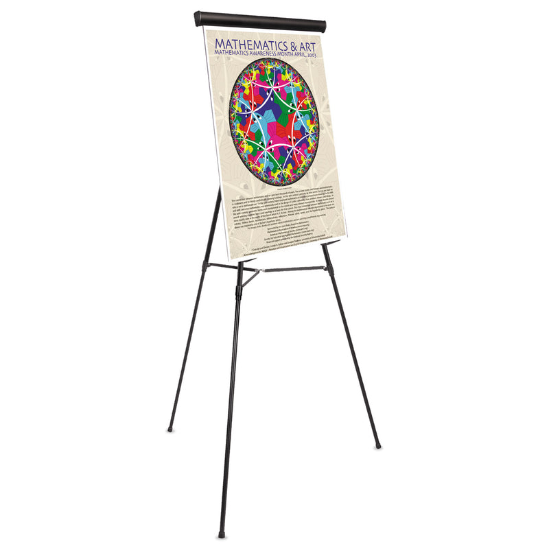 MasterVision Telescoping Tripod Display Easel, Adjusts 38" to 69" High, Metal, Black