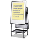 MasterVision Creation Station Dry Erase Board, 29 1/2 x 74 7/8, Black Frame