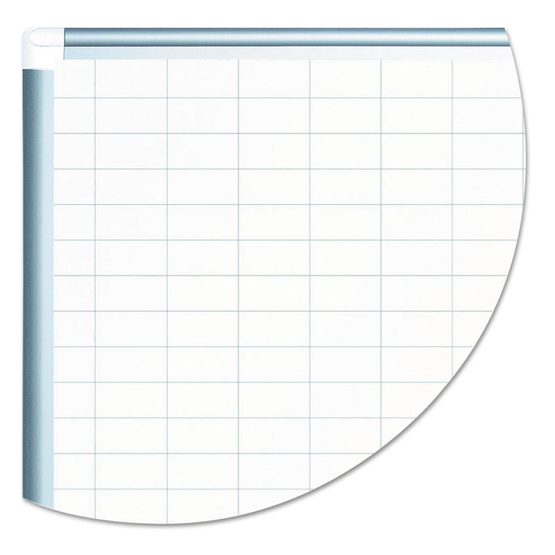 MasterVision Grid Planning Board w/ Accessories, 1 x 2 Grid, 36 x 24, White/Silver