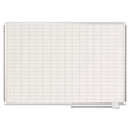 MasterVision Grid Planning Board, 1 x 2 Grid, 48 x 36, White/Silver