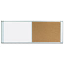 MasterVision Combo Cubicle Workstation Dry Erase/Cork Board, 36x18, Silver Frame