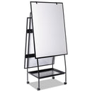 MasterVision Creation Station Magnetic Dry Erase Board, 29 1/2 x 74 7/8, Black Frame