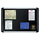 MasterVision Black fabric bulletin board, 36 x 48, Silver/Black