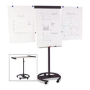 MasterVision 360 Multi-Use Mobile Magnetic Dry Erase Easel, 27 x 41, Black Frame