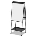 MasterVision Creation Station Magnetic Dry Erase Board, 29 1/2 x 74 7/8, Black Frame