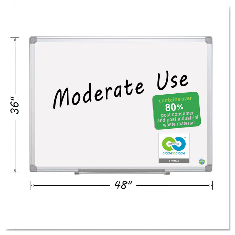 MasterVision Earth Easy-Clean Dry Erase Board, White/Silver, 36x48