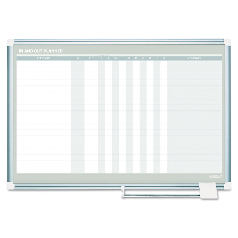 MasterVision In-Out Magnetic Dry Erase Board, 36x24, Silver Frame