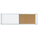 MasterVision Combo Cubicle Workstation Dry Erase/Cork Board, 48x18, Silver Frame