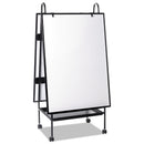 MasterVision Creation Station Magnetic Dry Erase Board, 29 1/2 x 74 7/8, Black Frame