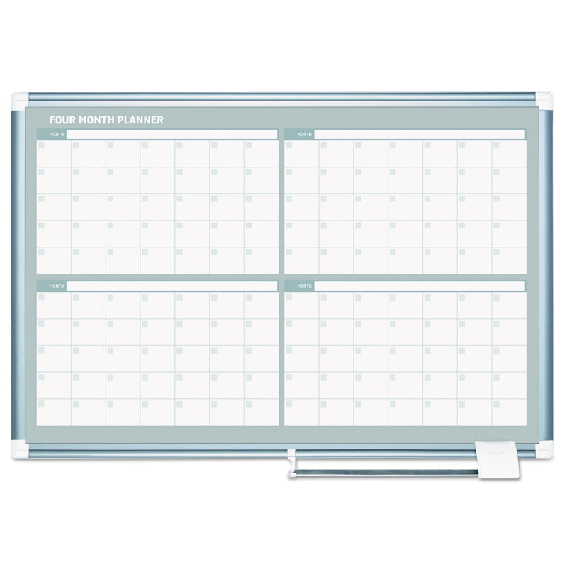 MasterVision 4 Month Planner, 36x24, Aluminum Frame